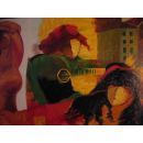 Kandinsky T&auml;nzer &Ouml;lgem&auml;lde auf Leinwand ca. 140*110 cm