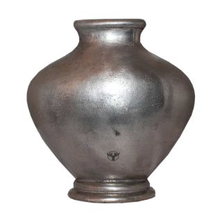 Schmale ovale Vase Alu rau strukturiert