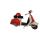 Dekoobjekt Motorroller rot/weiss mit Helm