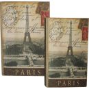 Buchkasette 2er Set Eiffelturm &amp; Paris