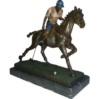 Bronze Skulptur Polo Spieler in Aktion