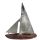 Segelboot auf Mangoholz Sockel mit silberfarbenen Segel 39 cm