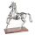 Skulptur das silberne Pferd auf Mangoholz Sockel 41cm hoch