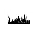New York Schattenbild Relief aus Metall
