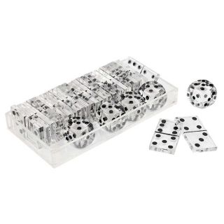 Domino Spiel mit W&uuml;rfeln aus Acryl