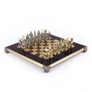 Schachspiel Set Rot mit Sparta Krieger Spielfiguren 28 cm