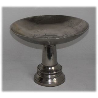 Silberfarbene Dekoschale Bowl auf hohem Stand
